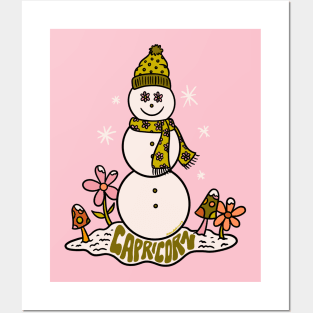 Capricorn Snowman Posters and Art